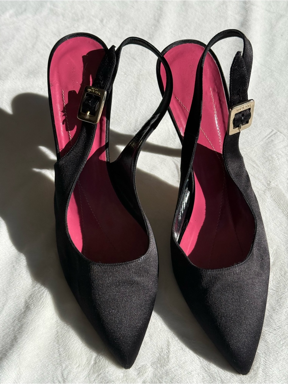 Kate Spade Vintage Black Slingback Satin Pointed-Toe Pumps Women’s Sz 10 Iconic